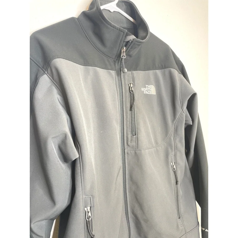 The North Face Mens Jacket Apex Softshell Colorblock Medium Grey Black